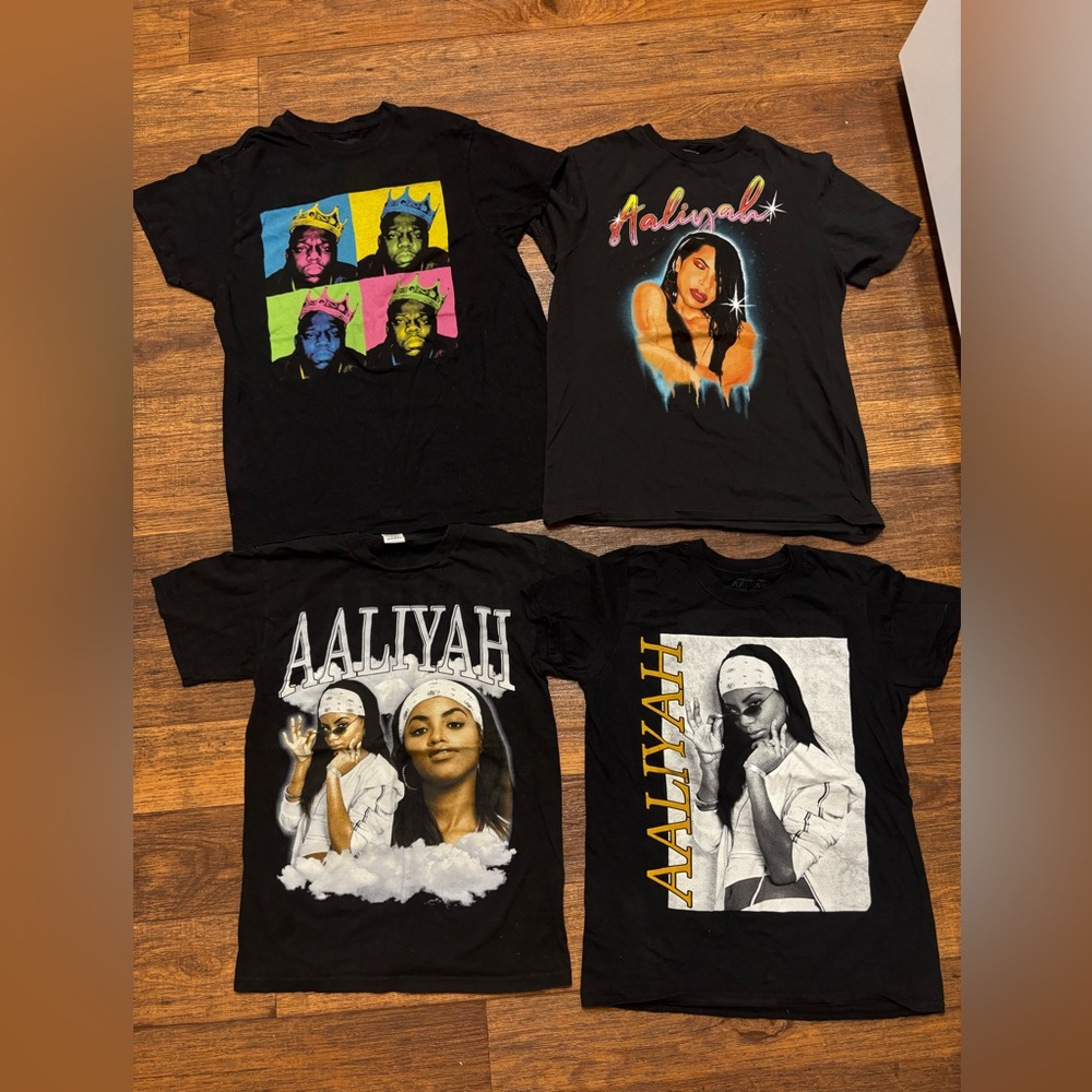 Black Graphic T-Shirts Set